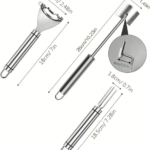 3-Piece Stainless Steel Corn Peeler & Stripper Set view 3