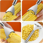 3-Piece Stainless Steel Corn Peeler & Stripper Set view 1